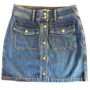 Harper Heritage Denim Mini Skirt with Button Detail